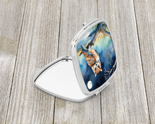 Load image into Gallery viewer, Owl Perched in Coastal Tree Compact Mirror – Stylish Purse Mirror with Artistic Covers