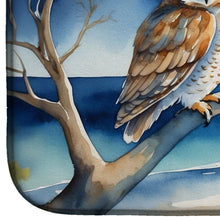 Load image into Gallery viewer, Owl Perched in Coastal Tree Dish Drying Mat