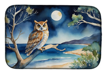 Load image into Gallery viewer, Owl Perched in Coastal Tree Dish Drying Mat