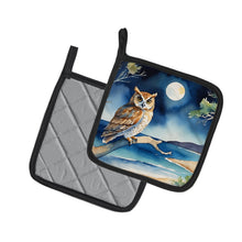 Load image into Gallery viewer, Owl Perched in Coastal Tree Pot Holders - Set of 2 Decorative Kitchen Helpers | Made in the USA