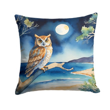Load image into Gallery viewer, Owl Perched in Coastal Tree Throw Pillow - 14x14 Decorative Pillow – Art for Your Home &amp; Patio
