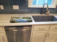 Load image into Gallery viewer, Snowy Egret in Coastal Marshes Dish Drying Mat