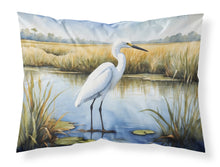 Load image into Gallery viewer, Snowy Egret in Coastal Marshes Standard Pillowcase – Artistic Decorative Front, White Back