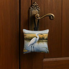Load image into Gallery viewer, Snowy Egret in Coastal Marshes Hanging Square Fabric Ornament 3.5 × 3.5