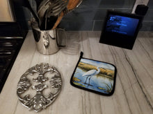Load image into Gallery viewer, Snowy Egret in Coastal Marshes Pot Holders - Set of 2 Decorative Kitchen Helpers | Made in the USA