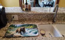 Load image into Gallery viewer, Alaskan Wilderness Grizzly Bear Dish Drying Mat