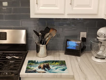 Load image into Gallery viewer, Alaskan Wilderness Grizzly Bear Glass Cutting Boards – Durable, Decorative Kitchen Art
