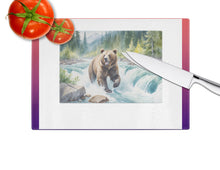 Load image into Gallery viewer, Alaskan Wilderness Grizzly Bear Glass Cutting Boards – Durable, Decorative Kitchen Art