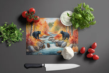Load image into Gallery viewer, Bears Autumn in the Woods Glass Cutting Boards – Durable, Decorative Kitchen Art