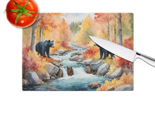 Load image into Gallery viewer, Bears Autumn in the Woods Glass Cutting Boards – Durable, Decorative Kitchen Art