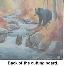 Load image into Gallery viewer, Bears Autumn in the Woods Glass Cutting Boards – Durable, Decorative Kitchen Art