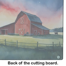 Load image into Gallery viewer, Barn at Twilight Glass Cutting Boards – Durable, Decorative Kitchen Art