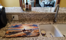 Load image into Gallery viewer, Cattle Drive at Sunset Dish Drying Mat