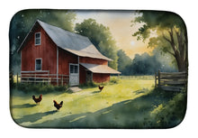 Load image into Gallery viewer, Chicken Coop at Dawn Dish Drying Mat