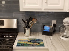 Load image into Gallery viewer, Chicken Coop at Dawn Glass Cutting Boards – Durable, Decorative Kitchen Art