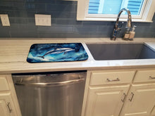 Load image into Gallery viewer, Dolphin in a Starry Sea Dish Drying Mat