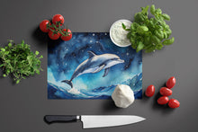 Load image into Gallery viewer, Dolphin in a Starry Sea Glass Cutting Boards – Durable, Decorative Kitchen Art