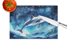 Load image into Gallery viewer, Dolphin in a Starry Sea Glass Cutting Boards – Durable, Decorative Kitchen Art