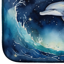 Load image into Gallery viewer, Dolphin in a Starry Sea Dish Drying Mat