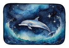 Load image into Gallery viewer, Dolphin in a Starry Sea Dish Drying Mat