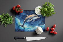 Load image into Gallery viewer, Dolphin in a Starry Sea Glass Cutting Boards – Durable, Decorative Kitchen Art
