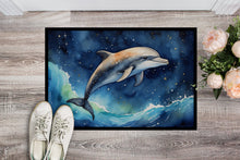 Load image into Gallery viewer, Dolphin in a Starry Sea Doormat - 18X27 Indoor / Outdoor Rug | Made in USA