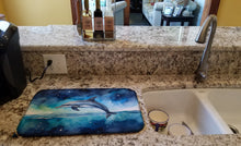 Load image into Gallery viewer, Dolphin in a Starry Sea Dish Drying Mat