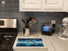 Load image into Gallery viewer, Dolphin in a Starry Sea Glass Cutting Boards – Durable, Decorative Kitchen Art