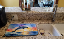 Load image into Gallery viewer, Dolphin Leaping at Sunrise Dish Drying Mat
