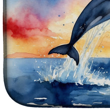Load image into Gallery viewer, Dolphin Leaping at Sunrise Dish Drying Mat