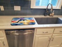 Load image into Gallery viewer, Dolphin Leaping at Sunrise Dish Drying Mat