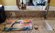 Load image into Gallery viewer, Dolphin Leaping at Sunrise Dish Drying Mat