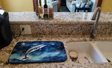 Load image into Gallery viewer, Dolphin in a Starry Sea Dish Drying Mat