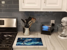 Load image into Gallery viewer, Dolphin in a Starry Sea Glass Cutting Boards – Durable, Decorative Kitchen Art