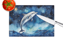 Load image into Gallery viewer, Dolphin in a Starry Sea Glass Cutting Boards – Durable, Decorative Kitchen Art