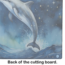 Load image into Gallery viewer, Dolphin in a Starry Sea Glass Cutting Boards – Durable, Decorative Kitchen Art