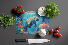 Load image into Gallery viewer, Manatee and Coral Reefs Glass Cutting Boards – Durable, Decorative Kitchen Art