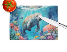 Load image into Gallery viewer, Manatee and Coral Reefs Glass Cutting Boards – Durable, Decorative Kitchen Art