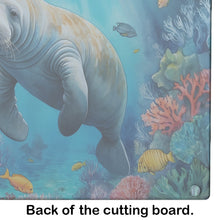 Load image into Gallery viewer, Manatee and Coral Reefs Glass Cutting Boards – Durable, Decorative Kitchen Art