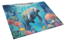 Load image into Gallery viewer, Manatee and Coral Reefs Glass Cutting Boards – Durable, Decorative Kitchen Art