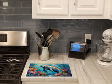 Load image into Gallery viewer, Manatee and Coral Reefs Glass Cutting Boards – Durable, Decorative Kitchen Art