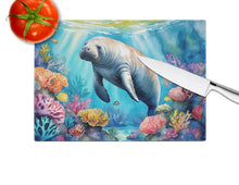 Load image into Gallery viewer, Manatee and Coral Reefs Glass Cutting Boards – Durable, Decorative Kitchen Art