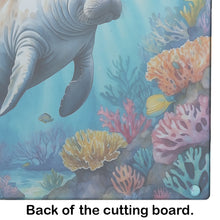 Load image into Gallery viewer, Manatee and Coral Reefs Glass Cutting Boards – Durable, Decorative Kitchen Art