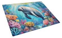 Load image into Gallery viewer, Manatee and Coral Reefs Glass Cutting Boards – Durable, Decorative Kitchen Art
