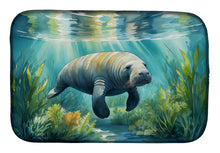Load image into Gallery viewer, Manatee in a Seagrass Bed Dish Drying Mat