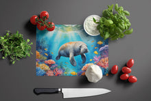 Load image into Gallery viewer, Summer Manatee Glass Cutting Boards – Durable, Decorative Kitchen Art