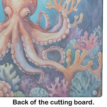 Load image into Gallery viewer, Octopus Among Coral Glass Cutting Boards – Durable, Decorative Kitchen Art