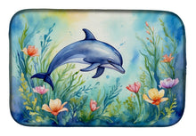 Load image into Gallery viewer, Spring Dolphin Dish Drying Mat