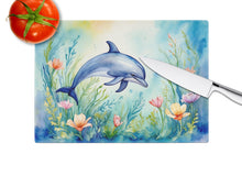 Load image into Gallery viewer, Spring Dolphin Glass Cutting Boards – Durable, Decorative Kitchen Art