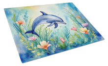 Load image into Gallery viewer, Spring Dolphin Glass Cutting Boards – Durable, Decorative Kitchen Art